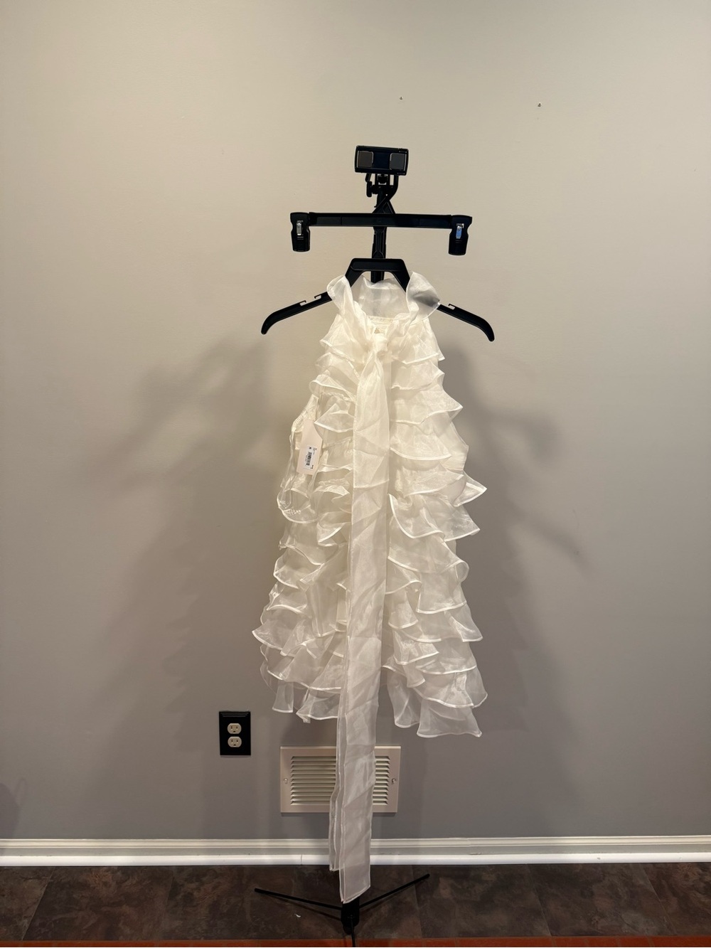 Altar'd State Ivory Ruffle Halter Mini Dress - Picture 6 of 7